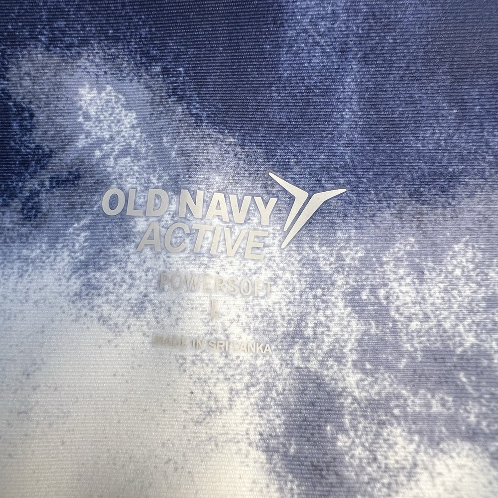 Old‎ Navy High Rise PowerSoft Leggings Women L Blue Gym Running Workout New - Picture 4 of 10